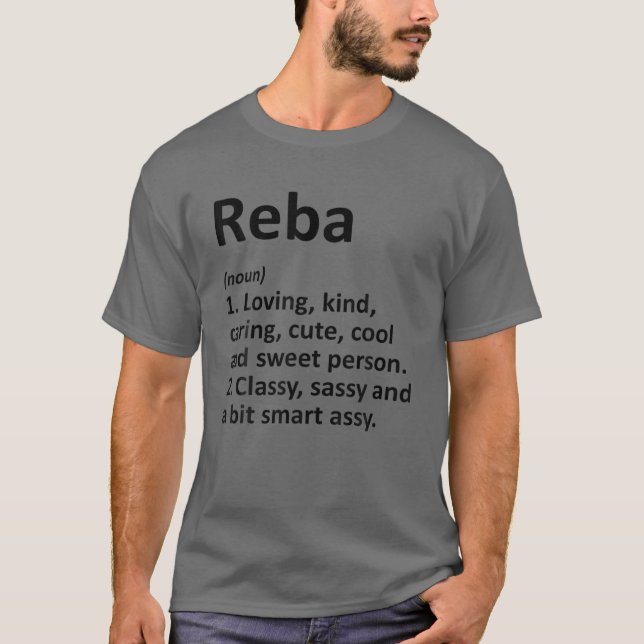 T-shirt REBA Définition Nom personnalisé Amusant Anniversa (Devant)