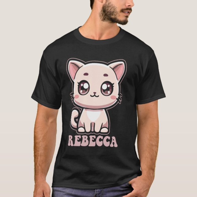 T-shirt Rebecca Cute Kitty Cat Design pour filles Nom Rebe (Devant)