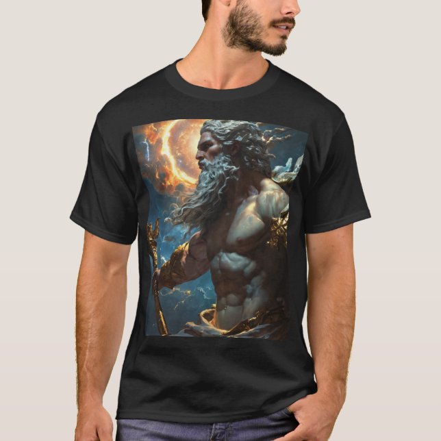 T-shirt Rébellion des dieux : soulèvement cosmique de Zeus (Devant)