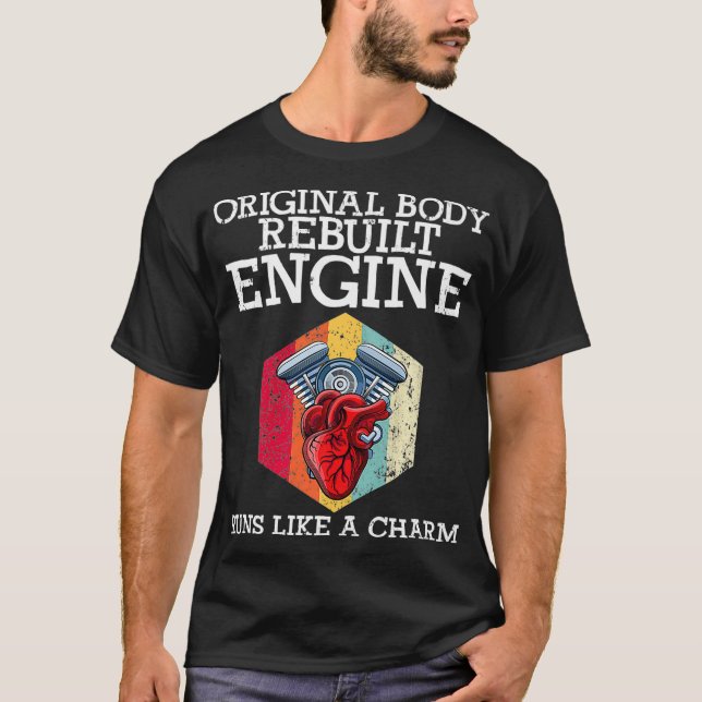 T-shirt Rebuilt Engine Open Heart Surgery Recovery Survivo (Devant)