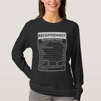 T-shirt Receptionist Nutrition Facts Sarcastic Graphic