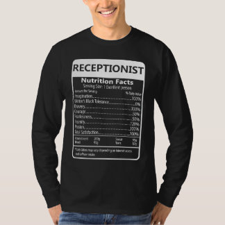 T-shirt Receptionist Nutrition Facts Sarcastic Graphic
