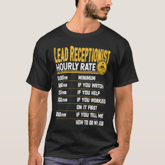 T-shirt Réceptionniste en chef Taux horaire Réceptionniste