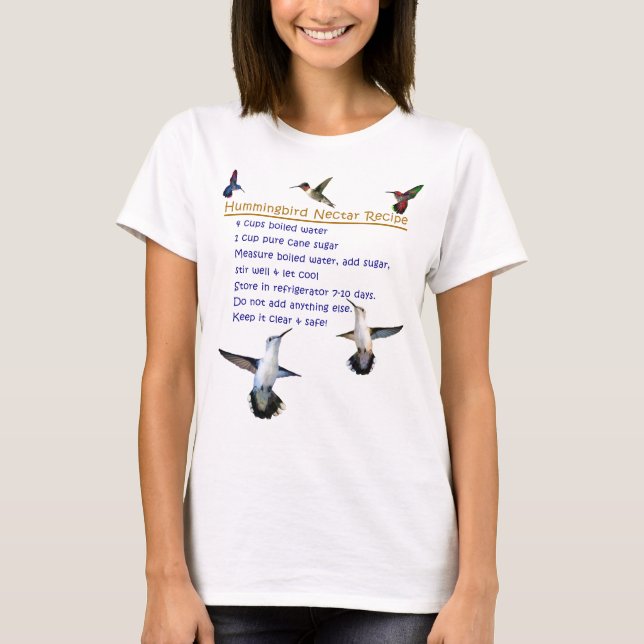 T-shirt Recette de nectar de colibri (Devant)