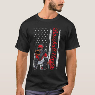 T-shirt Receveur Baseball Pour Hommes Oncle Américain Base