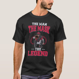 T-shirt Receveur de baseball l'homme le masque la légende