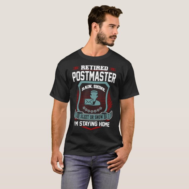 T-shirt Receveur des postes retraité restant la retraite à (Devant entier)