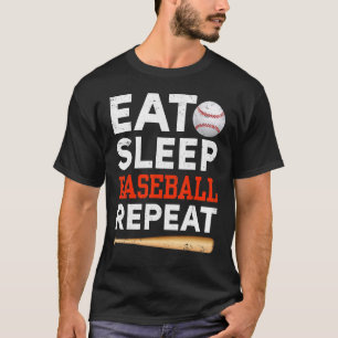 T-shirt Receveur Lanceur Baseball Enfants Manger Dormir Ba