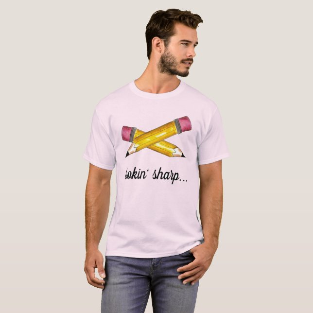 T-shirt Recherche dans l'écriture de l'école de crayon jau (Devant entier)