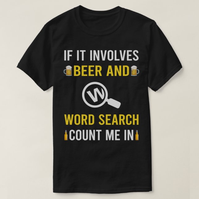 T-shirt Recherche De Bières Et De Mots (Design devant)