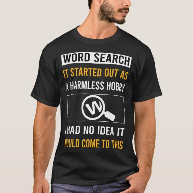 T-shirt Recherche de mots Hobby sans danger (Devant)