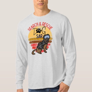 T-shirt Recherche et Secourt SAR K-9 Équipe de chiens prof
