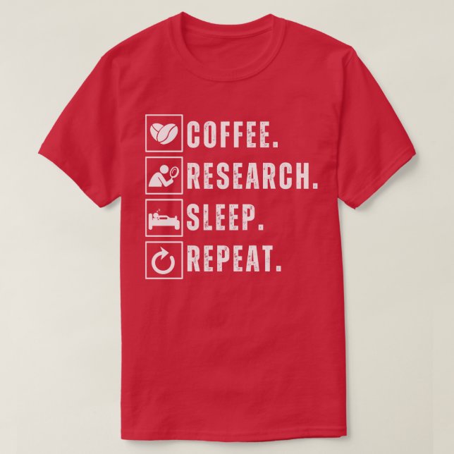 T-shirt Recherche sur la consommation de café - Répétition (Design devant)