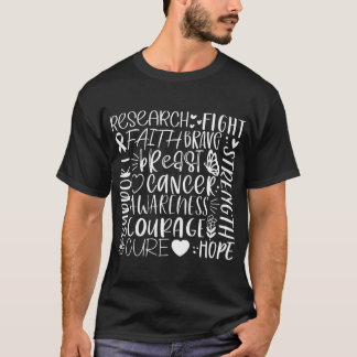 T-shirt Recherche sur le cancer du sein et lutte en blanc