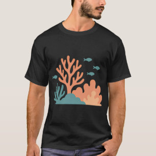 T-shirt Récif de corail minimal avec poissons