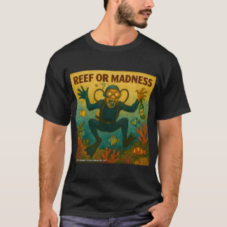 T-shirt Récif ou folie - Dessin animé drôle de plongeur en