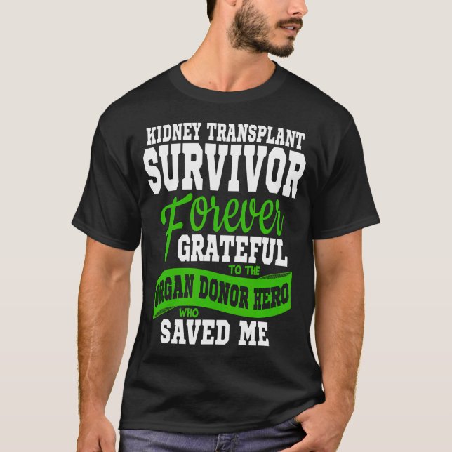 T-shirt Récipiendaire de la greffe de rein (Devant)