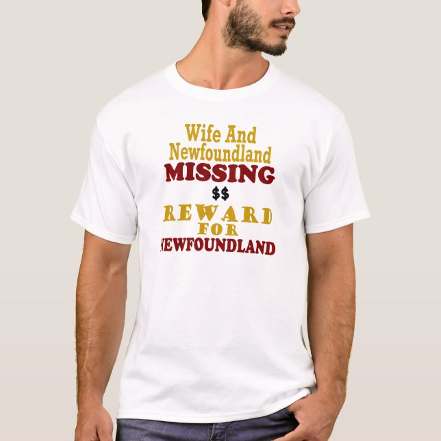 T-shirt Récompense absente de Terre-Neuve et d'épouse pour (Devant)