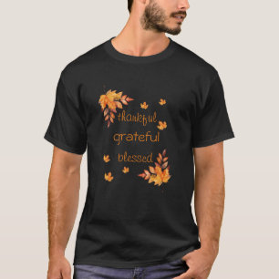 T-shirt Reconnaissant Grateful Bénis Automne Feuilles d'au