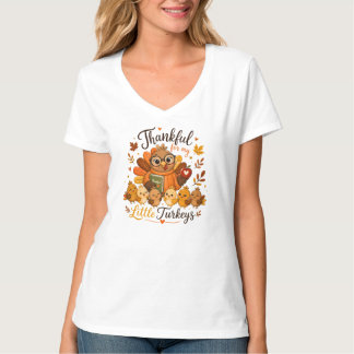 T-shirt Reconnaissant pour mes petites dindes Merci à l'en