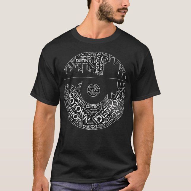 T-shirt Record de Detroit de skyline Motown (Devant)
