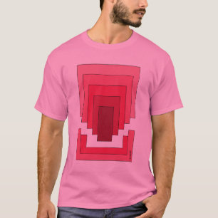 T-shirt Rectangle Abstrait en rouge