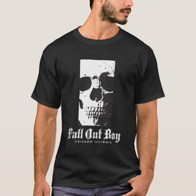 T-shirt Rectangle du crâne de fin (Devant)