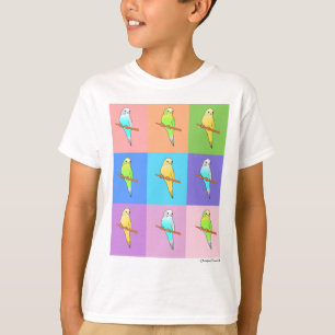 T-shirt Rectangles arc-en-ciel des perroquets