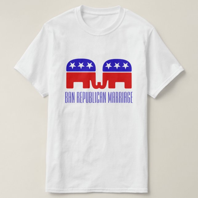 T-shirt Recul gai drôle de mariage républicain (Design devant)