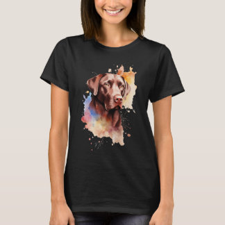 T-shirt Récupérateur de chocolat coloré et mignon Labrador