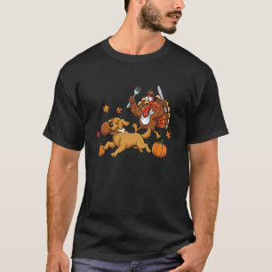 T-shirt Récupérateur doré Dinde Automne Action de grâce Fe