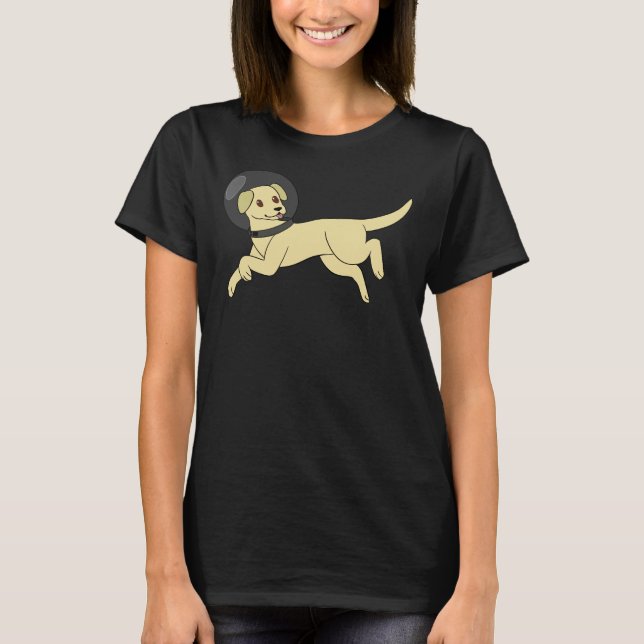T-shirt Récupérateur Labrador Jaune Dans L'Espace (Devant)