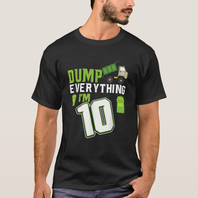 T-shirt Recyclage des ordures 10 ans vieux camion ordures  (Devant)