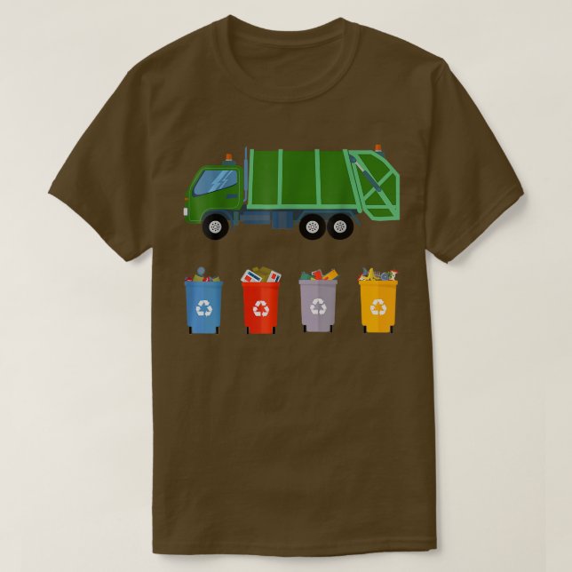 T-shirt Recyclage Truck Truck Kids Garbage Truck2404 (Design devant)