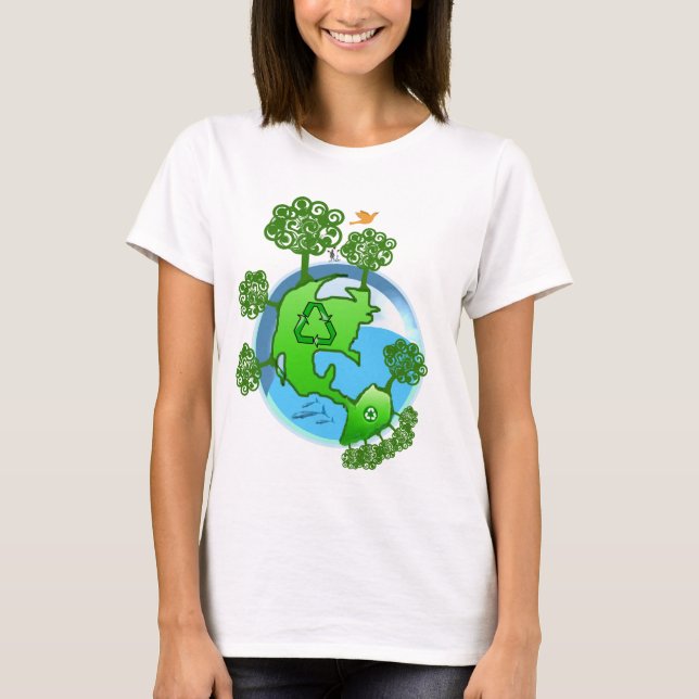 T-shirt Recycler la Terre durable mondiale (Devant)