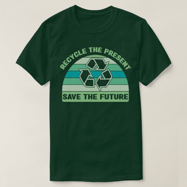 T-shirt recycler le présent enregistrer le jeu de recyclag (Design devant)