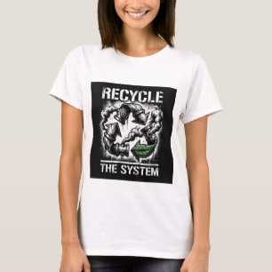 T-shirt Recycler le Système Graphisme Audacieux Femmes