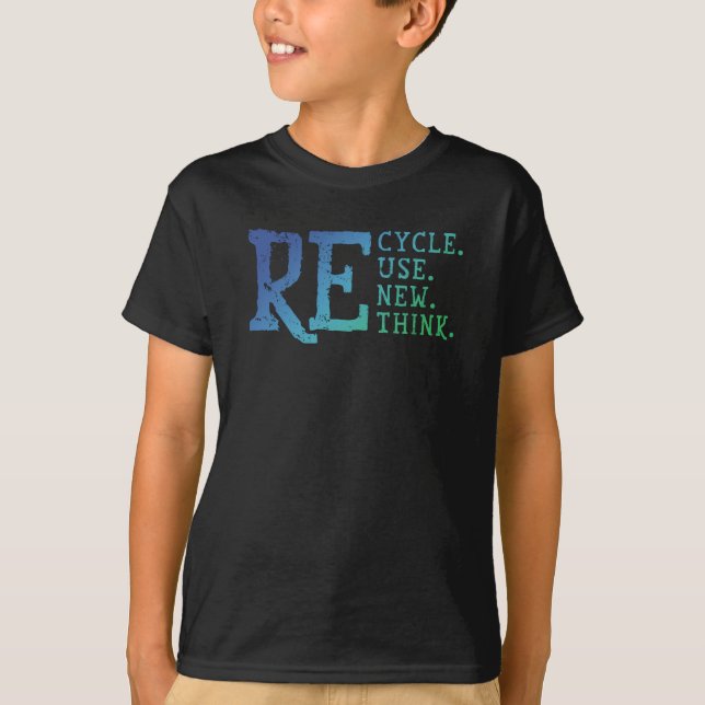 T-shirt Recycler Réutiliser Repenser Vintage (Devant)