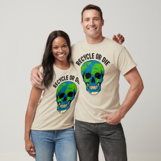 T-shirt Recyclez Ou Mourez Le Crâne De La Terre Sensibilis