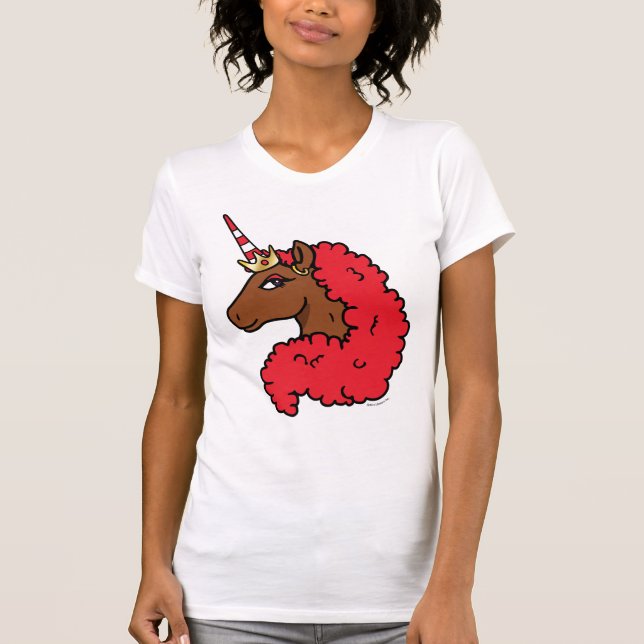 T-shirt Red Afro Unicorn (Devant)