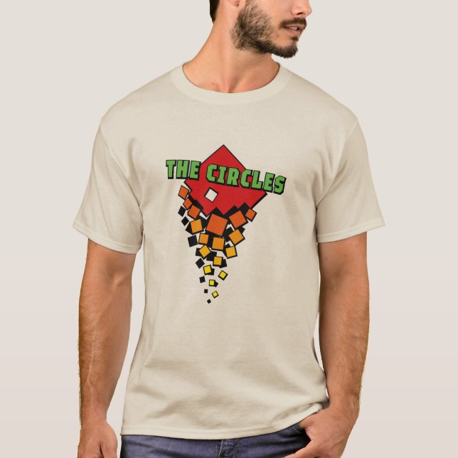 T-shirt Red and Yellow Squares with Green the Circles Text (Devant)