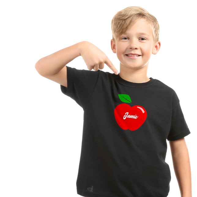 T-shirt Red Apple Nom personnalisé Enfants (Créateur téléchargé)