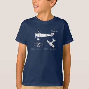 T-shirt Red Baron Fokker Dr.1 - Plan d'avion ABD