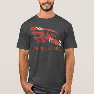 T-shirt Red Baron Triplane Gift Distressed Effect