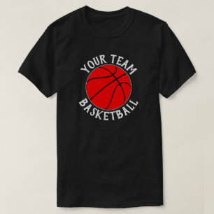 T-shirt Red Basketball Team, Nom du joueur et Numéro du Je