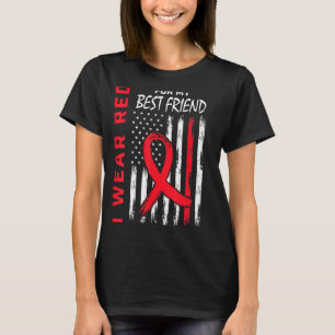 T-shirt Red Best Friend Heart Disease Awareness Drapeau Ma
