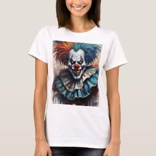 T-shirt Red & Blue Scary Halloween Circus Clown T femmes d