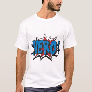 T-shirt Red & Blue Vintage Hero Graphic Super Heroes Cli