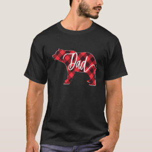 T-shirt Red Buffalo Plaid Papa Ours Correspondant Famille 