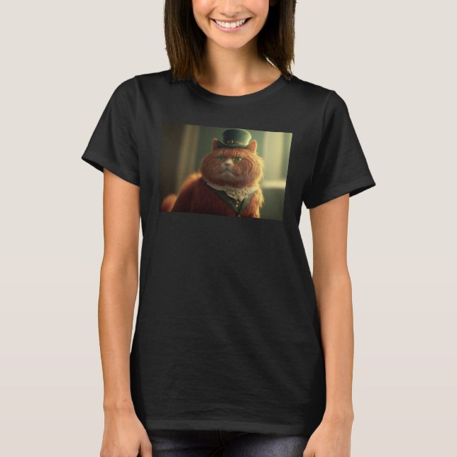 T-shirt Red Cat wearing for celebrating St Patrics Day (Devant)